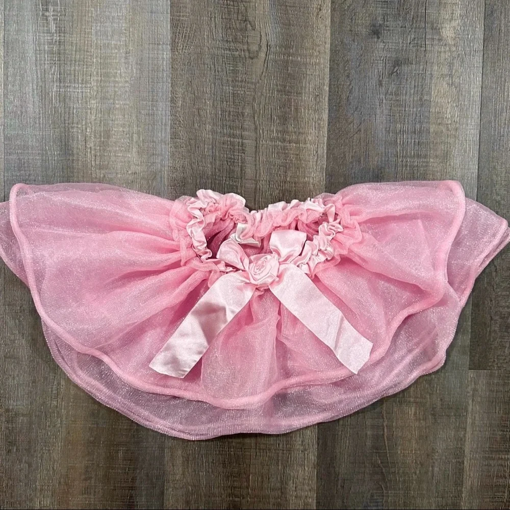 💞 Girls Size 12-24 Months Pink 3-Layer Tutu Skirt
